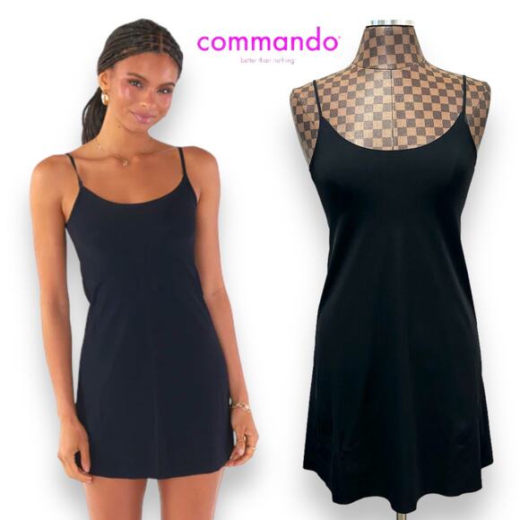 Commando Black Mini Cami Slip Dress M/L Slimming Body Shaper Shapewear - Picture 1 of 8